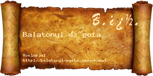 Balatonyi Ágota névjegykártya